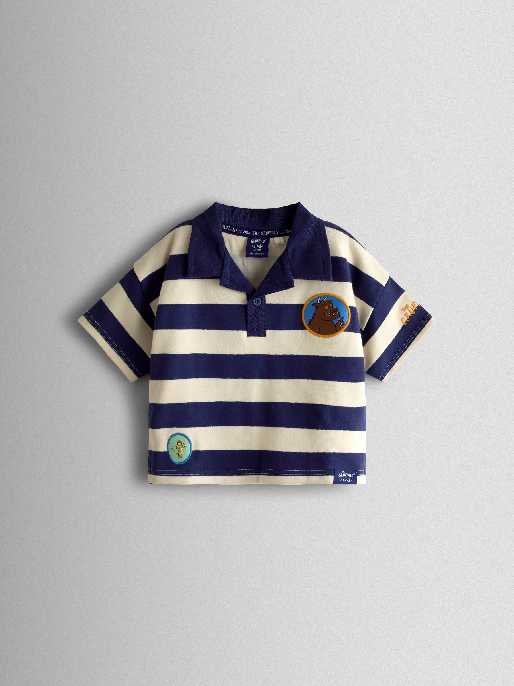 Dsiney Kidz - JoJo Maman Bébé Navy Blue The Gruffalo Relaxed Fit Polo image 1