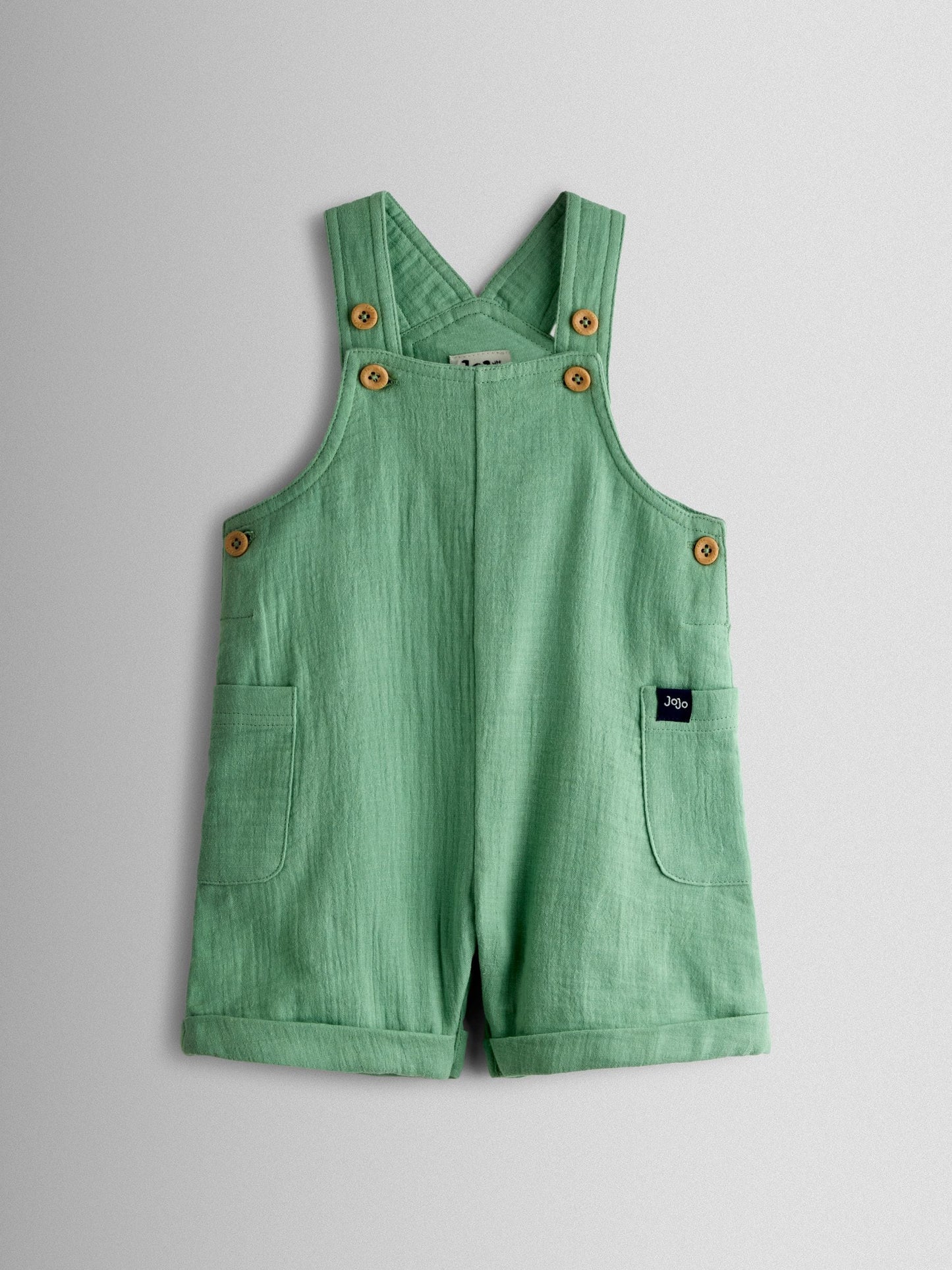 JoJo Maman Bébé Green 2-Piece Cheesecloth Dungarees & T-Shirt Set image 2