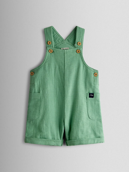 JoJo Maman Bébé Green 2-Piece Cheesecloth Dungarees & T-Shirt Set image 2