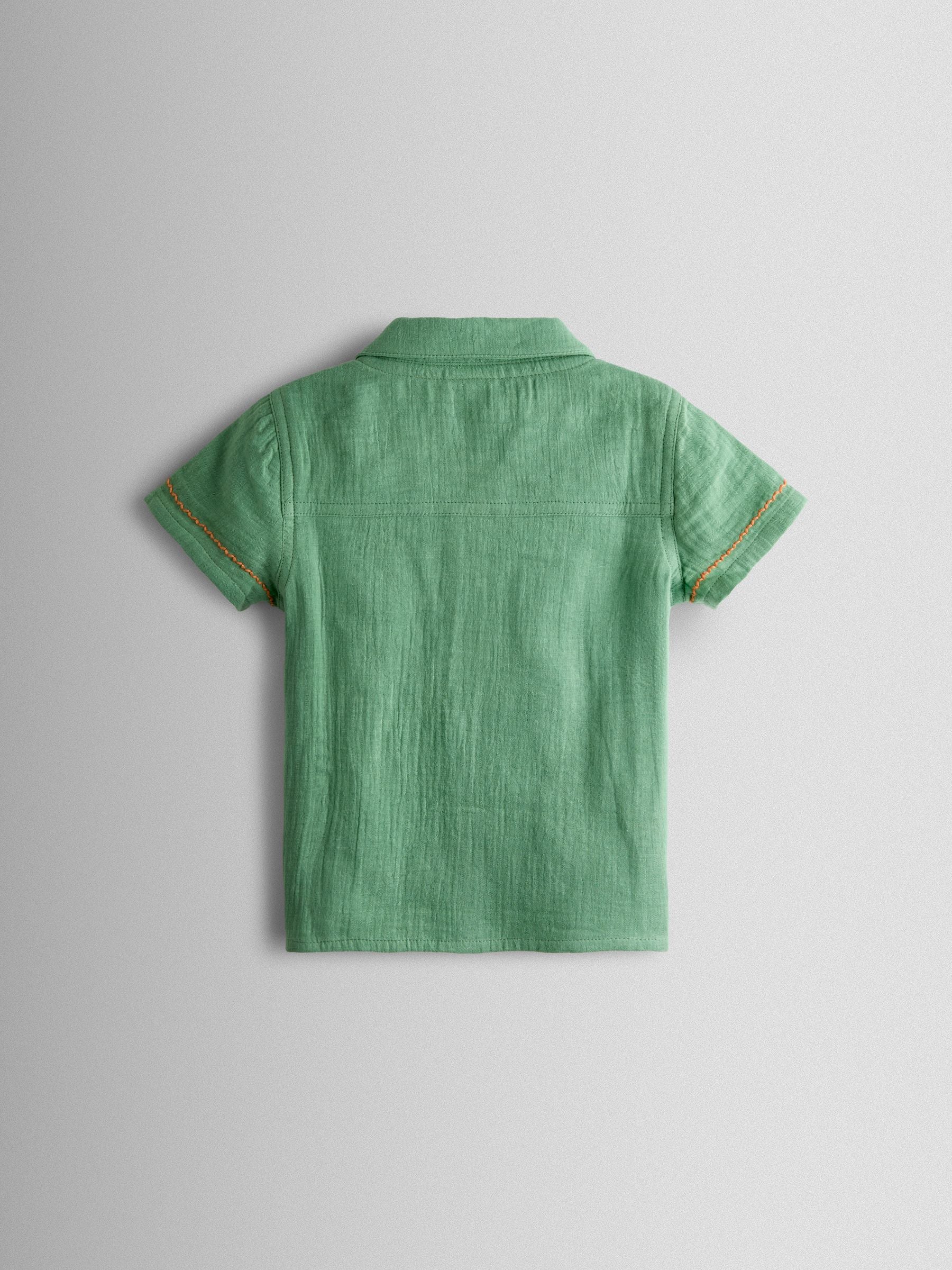 JoJo Maman Bébé Green Dino 2-Piece Shirt & Short Set image 4