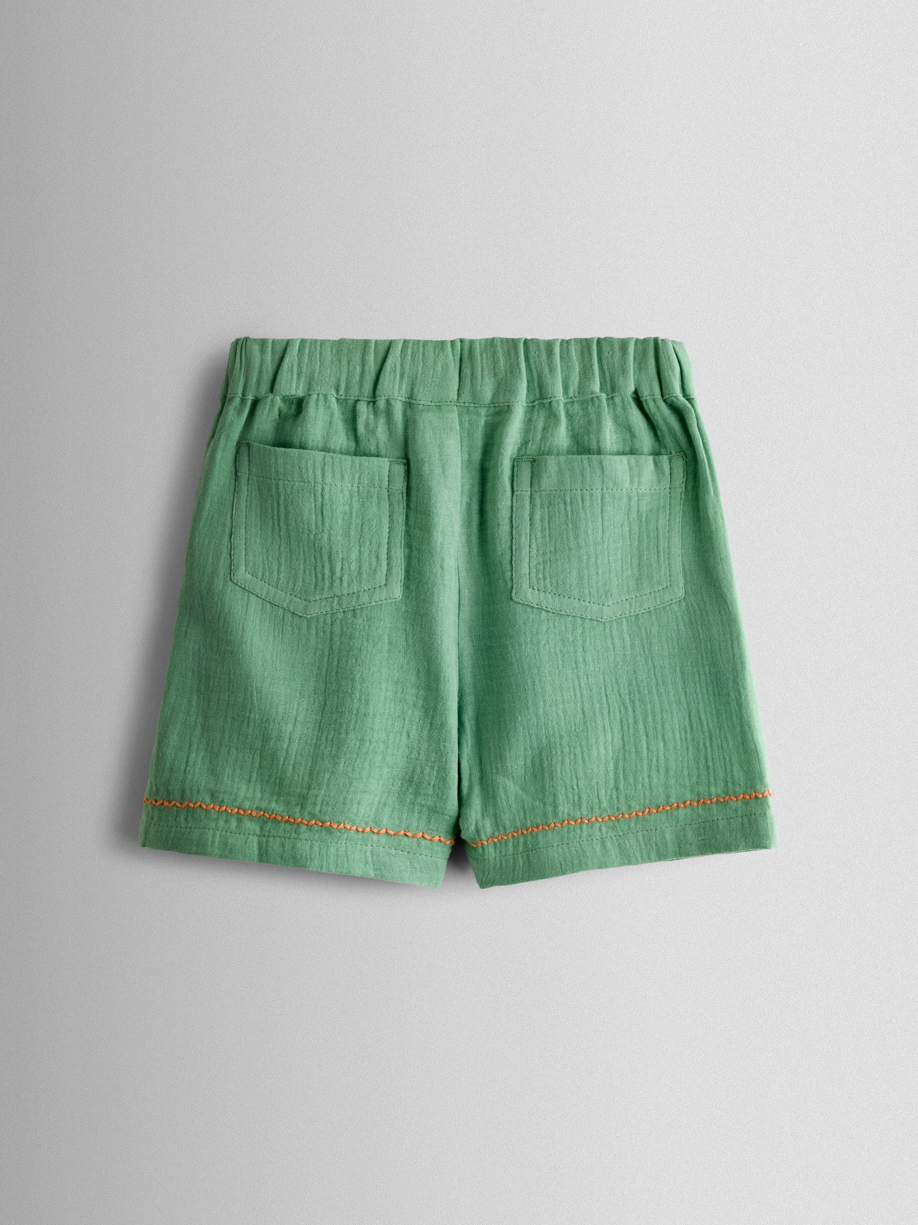 JoJo Maman Bébé Green Dino 2-Piece Shirt & Short Set image 6