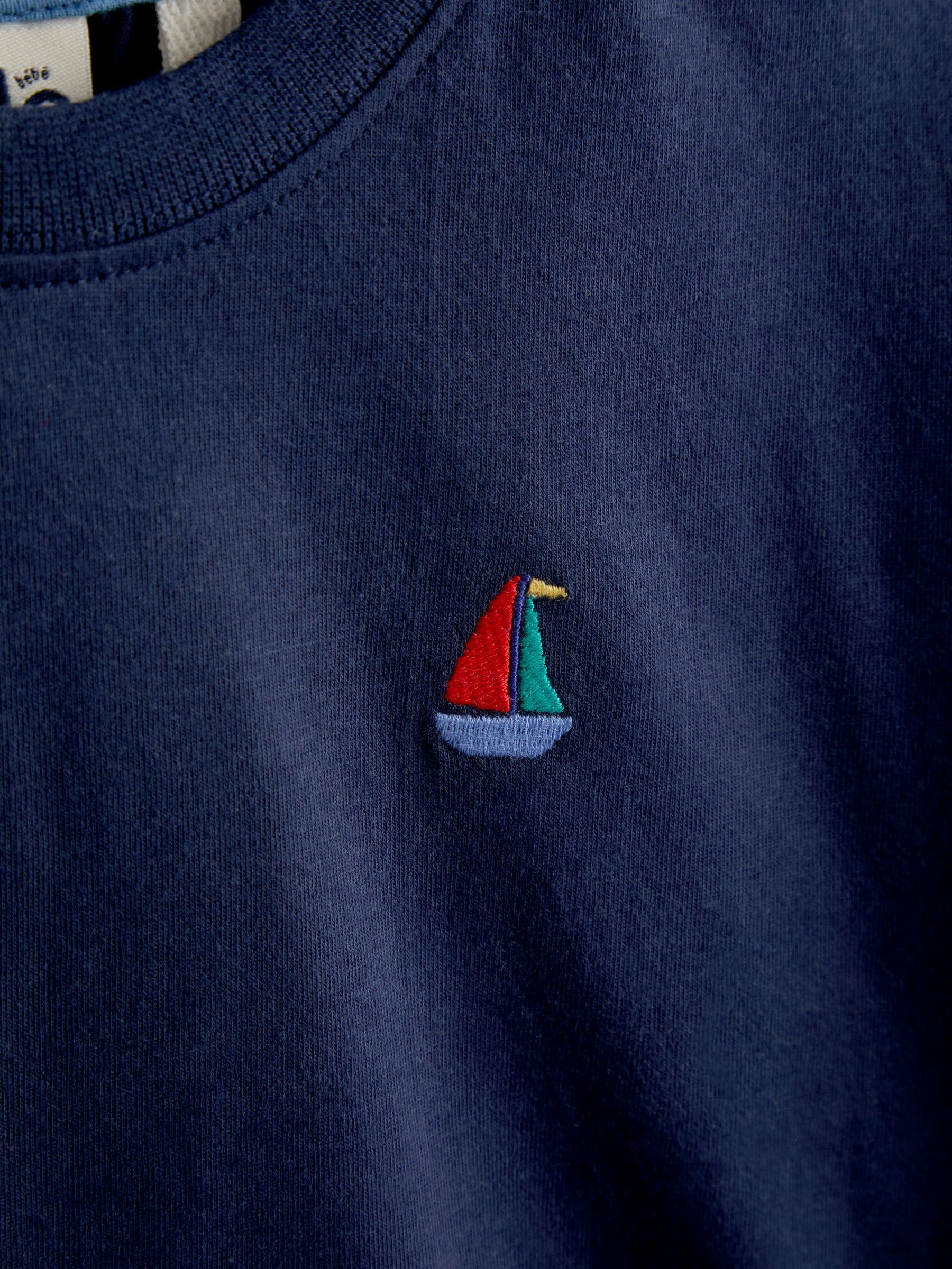 JoJo Maman Bébé Navy Boat 2-Piece T-Shirt & Stripe Trouser Set image 6