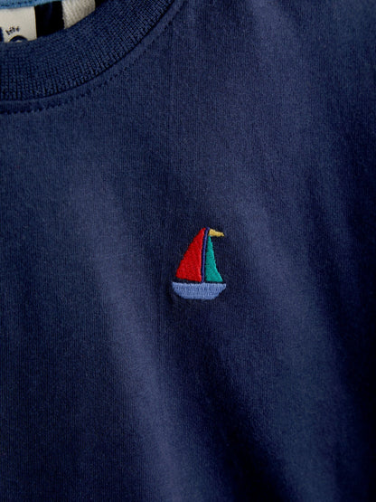 JoJo Maman Bébé Navy Boat 2-Piece T-Shirt & Stripe Trouser Set image 6