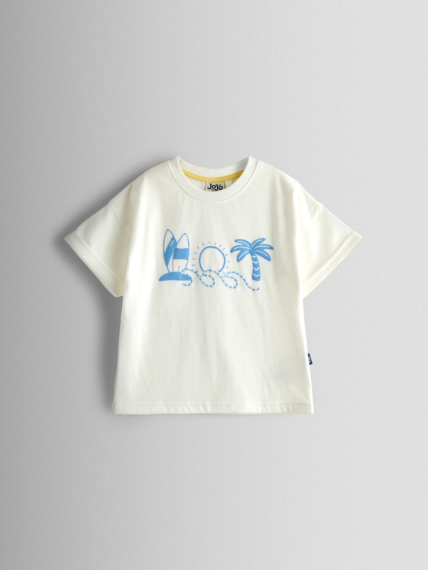 Dsiney Kidz - JoJo Maman Bébé Light Blue Surf Printed T-Shirt & Shorts Set image 2