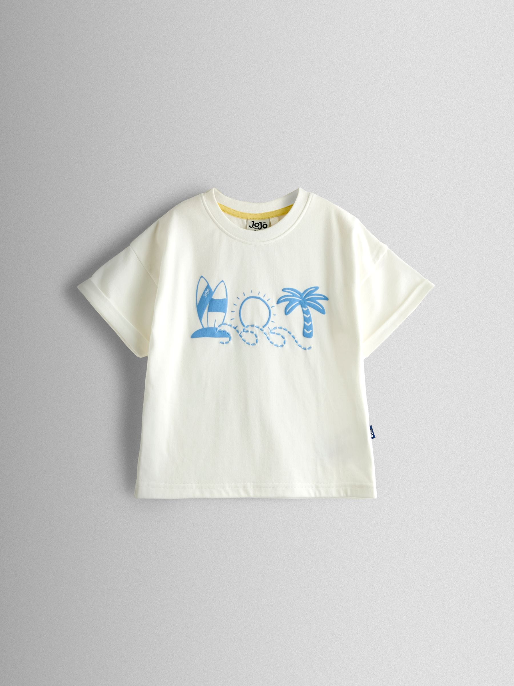 Dsiney Kidz - JoJo Maman Bébé Light Blue Surf Printed T-Shirt & Shorts Set image 2