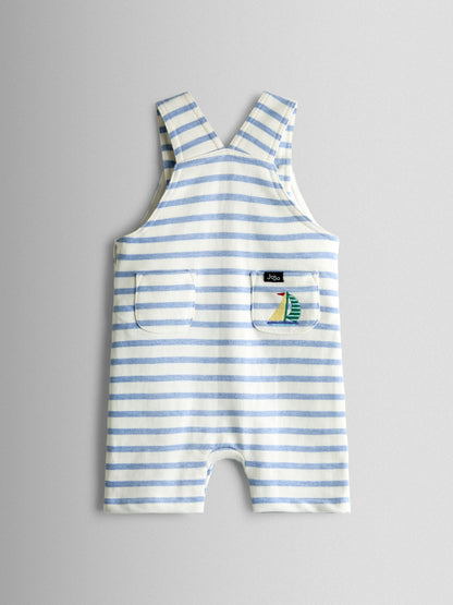 JoJo Maman Bébé Blue Boat 2-Piece Appliqué Dungarees & T-Shirt Set image 5