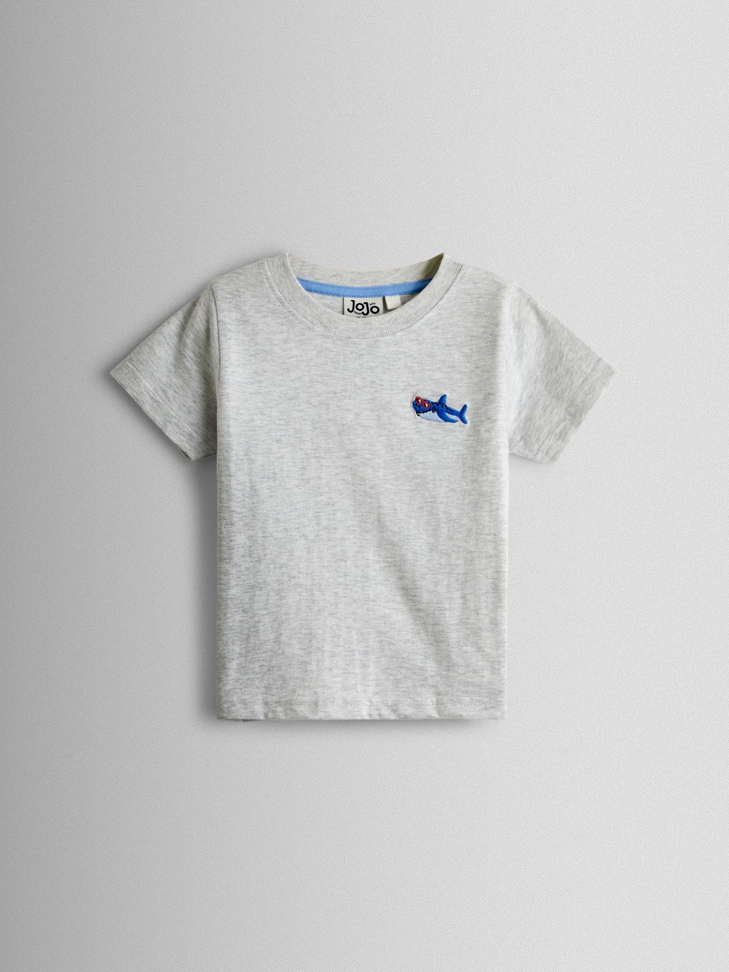JoJo Maman Bébé Light Blue Shark 2-Piece T-Shirt & Shorts Set image 2