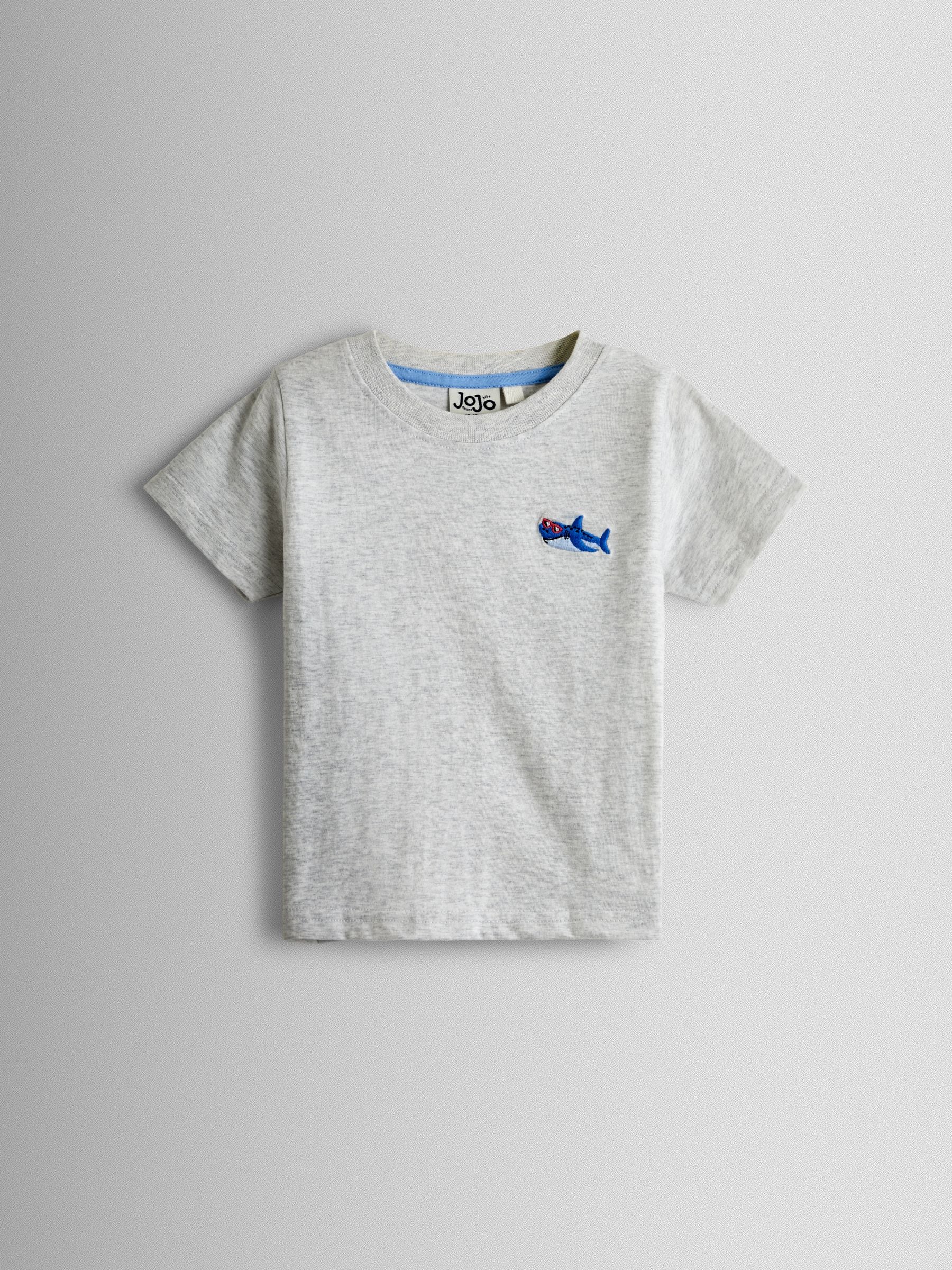 JoJo Maman Bébé Light Blue Shark 2-Piece T-Shirt & Shorts Set image 2