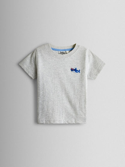 JoJo Maman Bébé Light Blue Shark 2-Piece T-Shirt & Shorts Set image 2