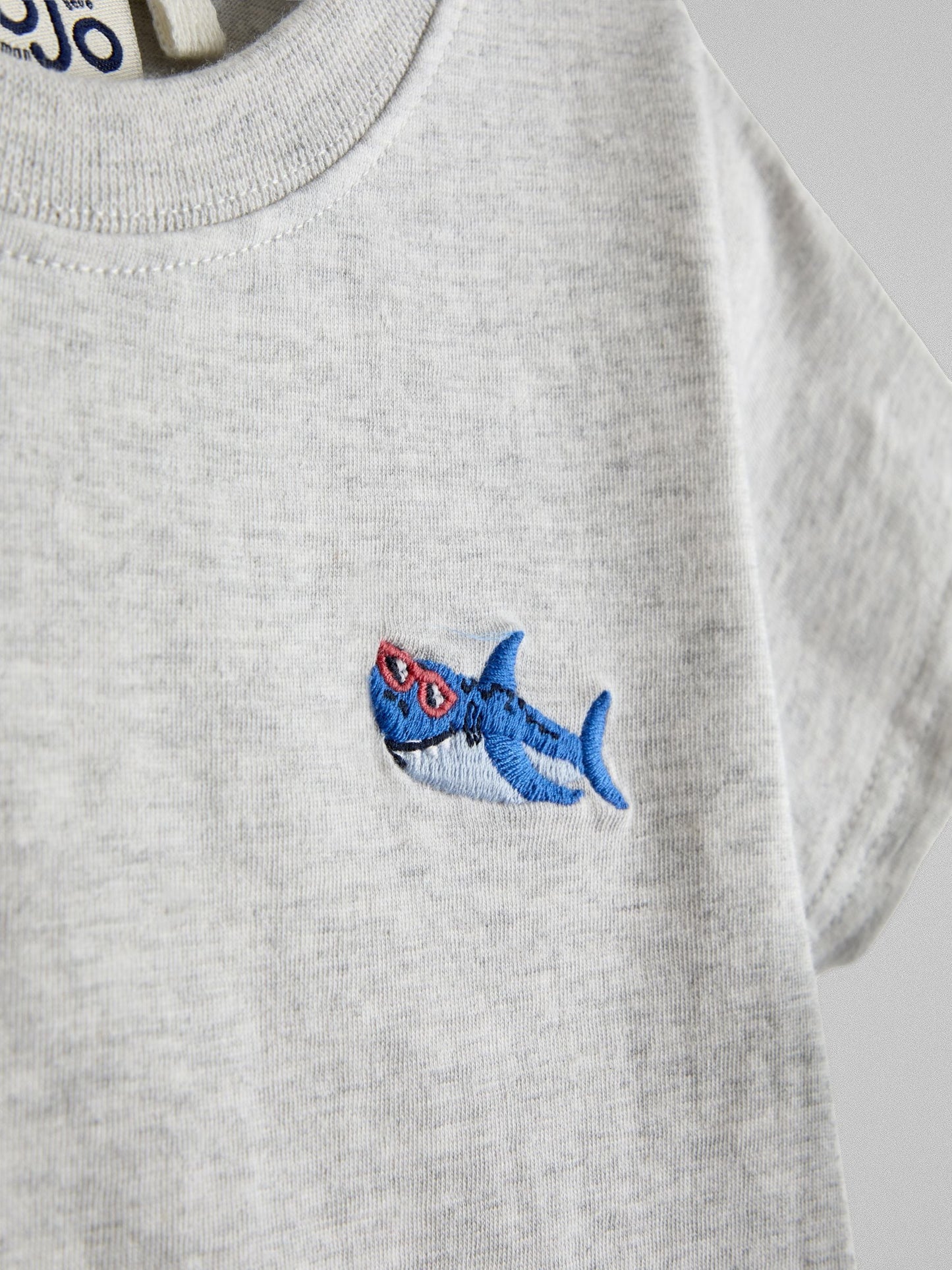 JoJo Maman Bébé Light Blue Shark 2-Piece T-Shirt & Shorts Set image 6