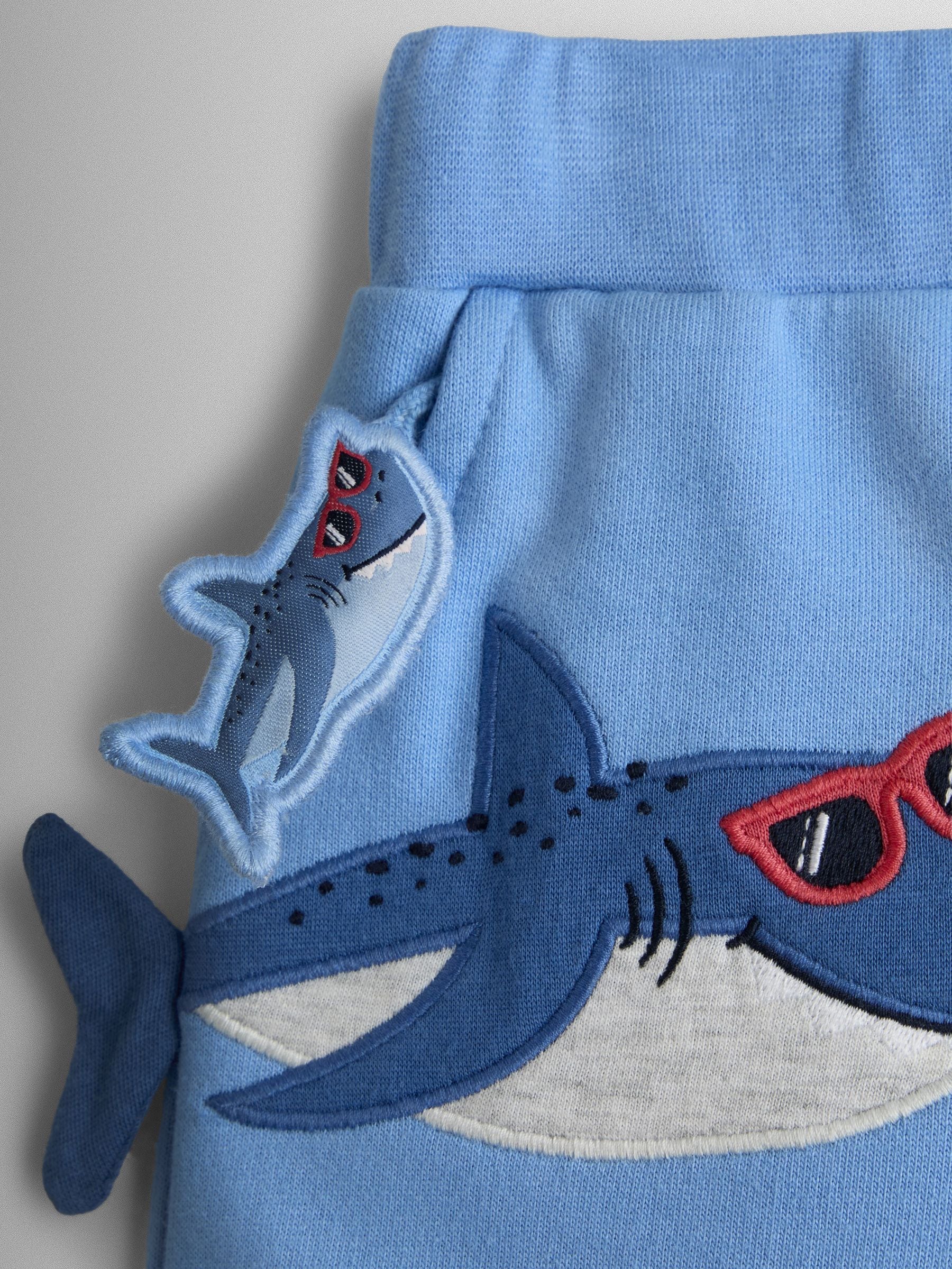 JoJo Maman Bébé Light Blue Shark 2-Piece T-Shirt & Shorts Set image 7