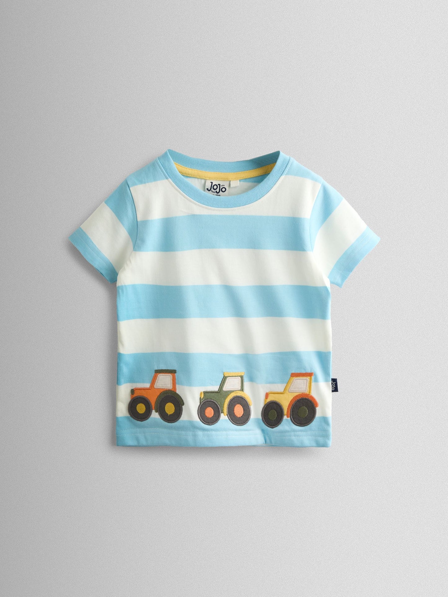 JoJo Maman Bébé Blue Tractor Appliqué T-Shirt image 1