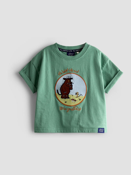 JoJo Maman Bébé Green 2-Piece The Gruffalo T-Shirt & Shorts Set image 2