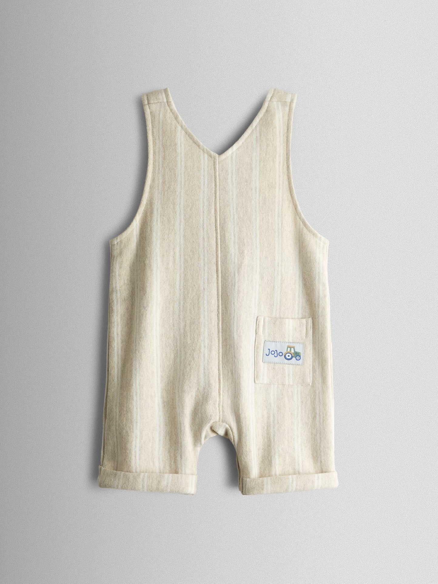 JoJo Maman Bébé Oatmeal Tractor 2-Piece Appliqué Dungarees & T-Shirt Set image 3