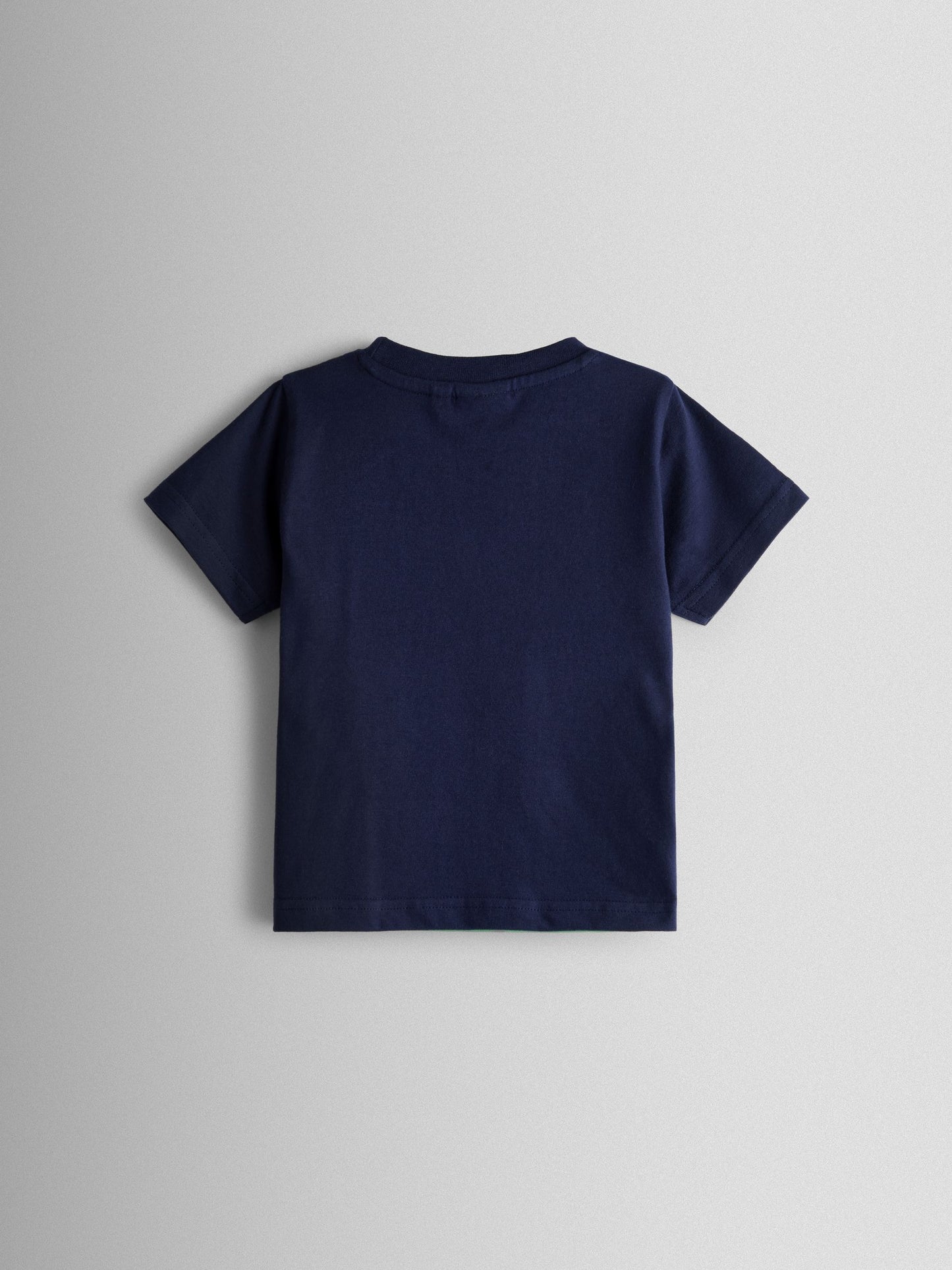 JoJo Maman Bébé Navy Blue Three Lions Scene Appliqué T-Shirt image 3