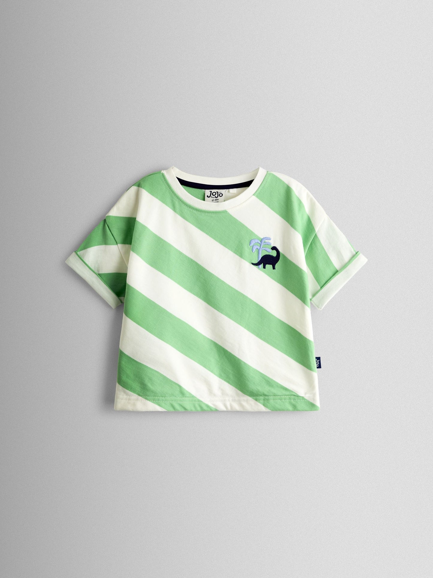 JoJo Maman Bébé Green Dino 2-Piece T-Shirt & Shorts Set image 2