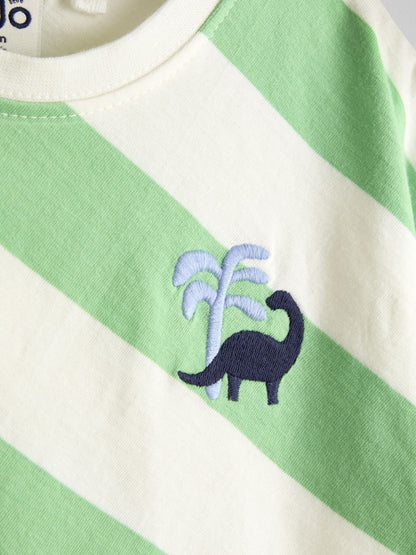JoJo Maman Bébé Green Dino 2-Piece T-Shirt & Shorts Set image 6