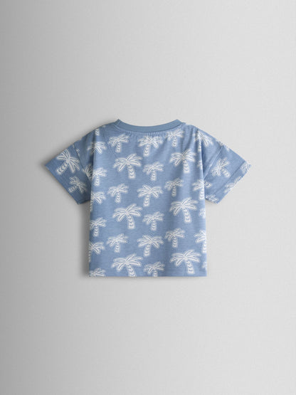 JoJo Maman Bébé Coral & Light Blue Palm 2-Pack Surf Applique & Printed T-Shirts image 5