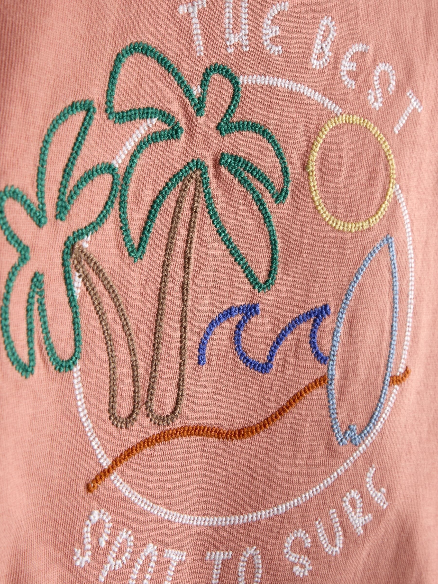 JoJo Maman Bébé Coral & Light Blue Palm 2-Pack Surf Applique & Printed T-Shirts image 6