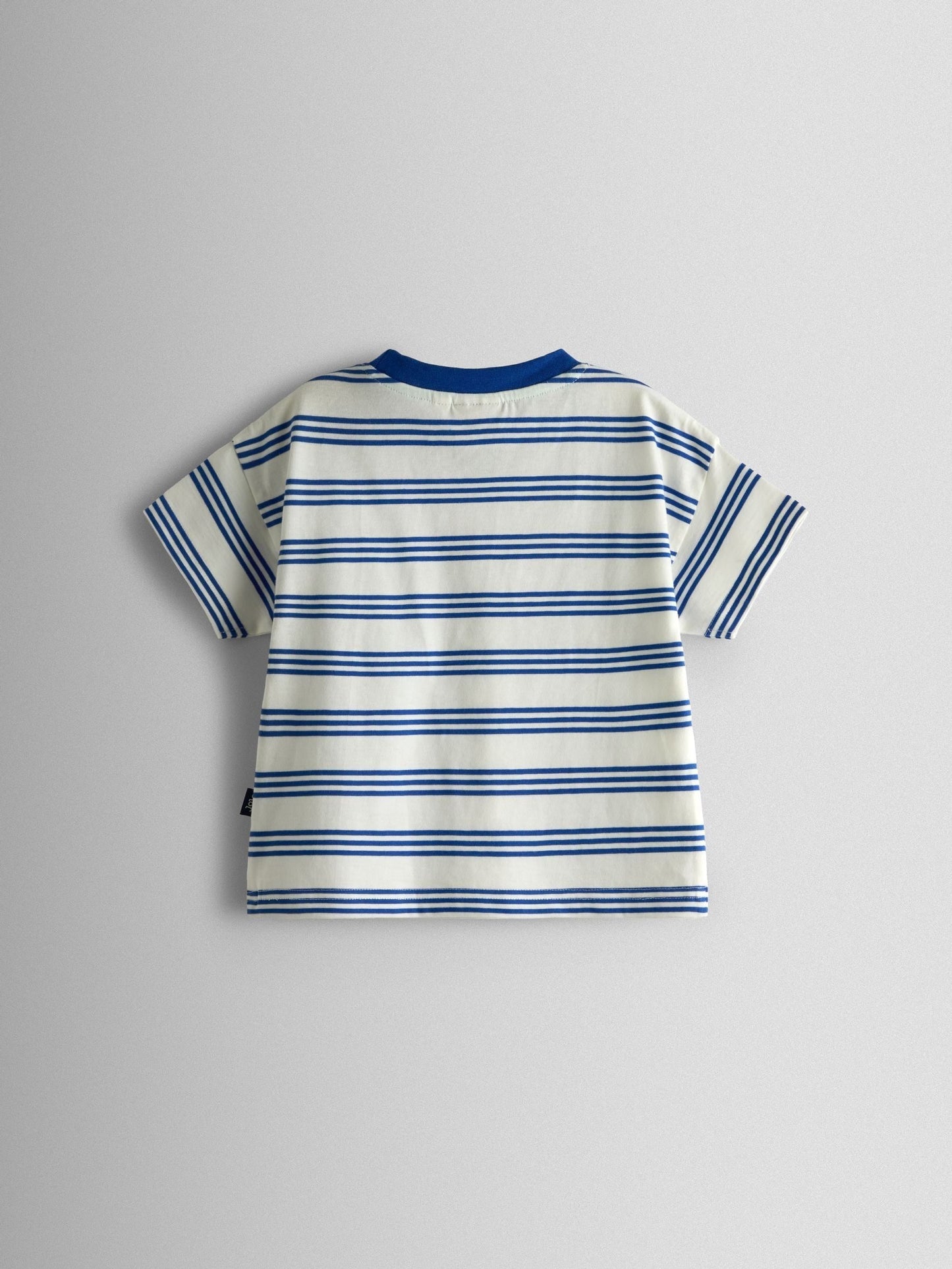 JoJo Maman Bébé Blue Stripe Graphic T-Shirt image 2