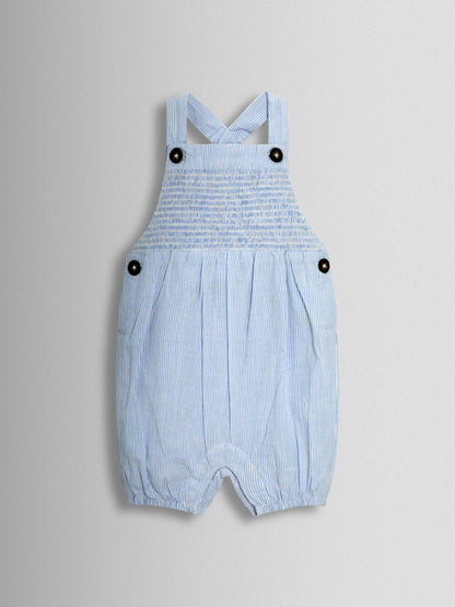 JoJo Maman Bébé Blue 2-Piece Smocked Dungarees & Body Set image 3