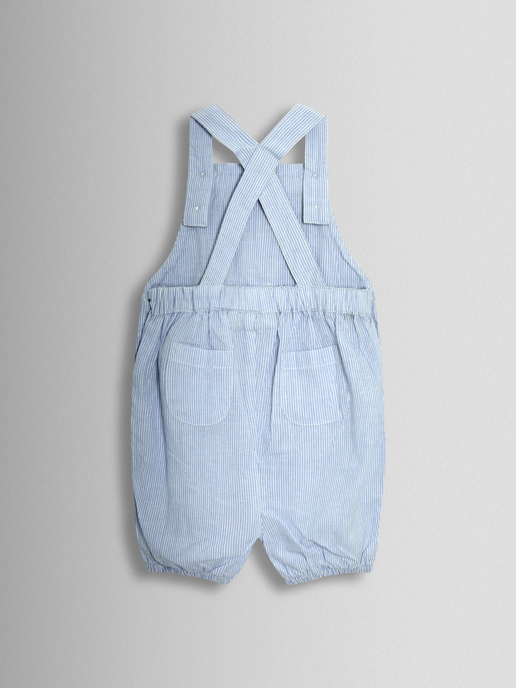 JoJo Maman Bébé Blue 2-Piece Smocked Dungarees & Body Set image 4
