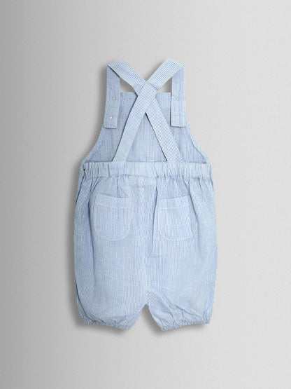 JoJo Maman Bébé Blue 2-Piece Smocked Dungarees & Body Set image 4