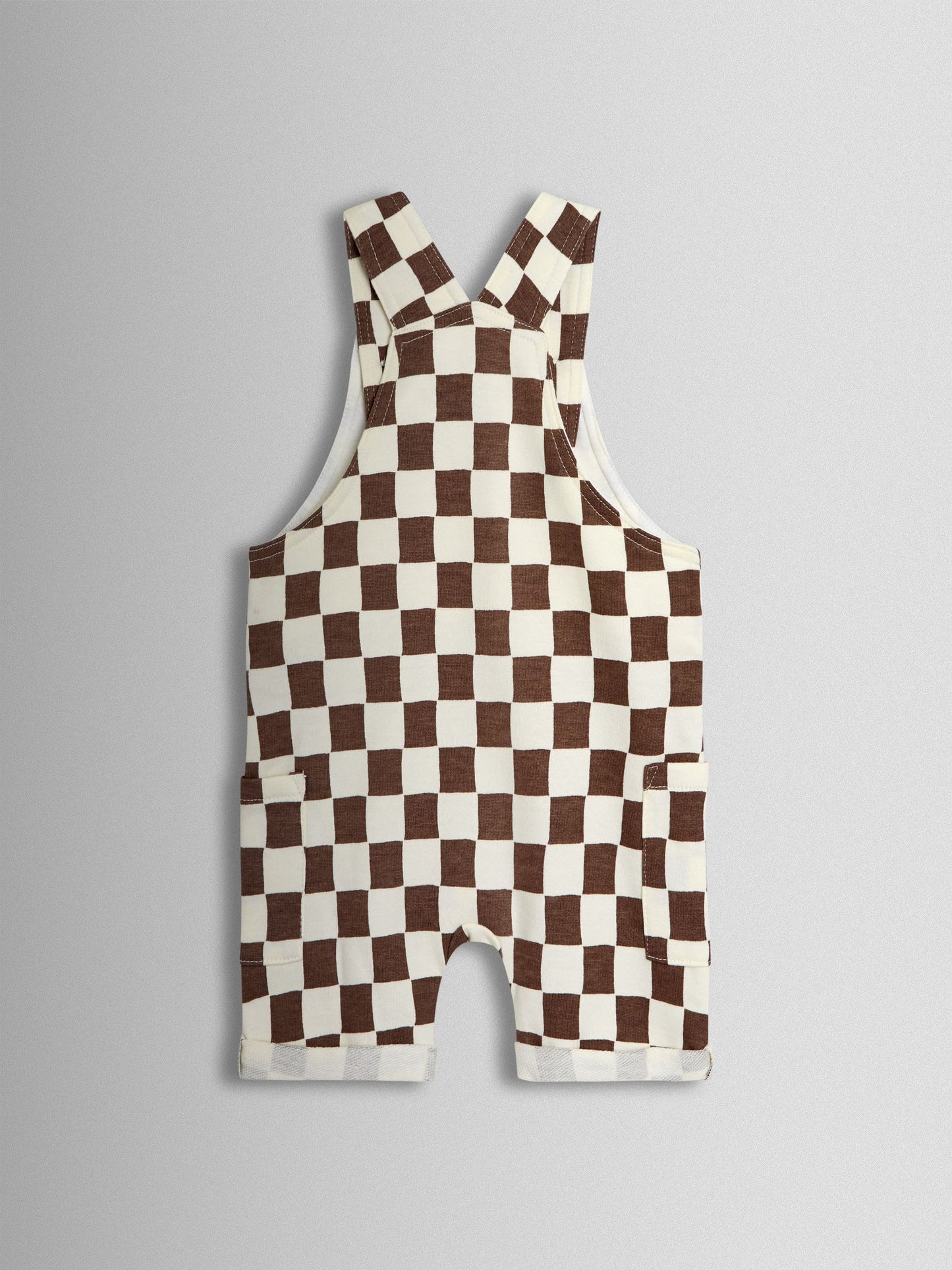 JoJo Maman Bébé Stone 2-Piece Checkerboard Dungarees & T-Shirt Set image 3