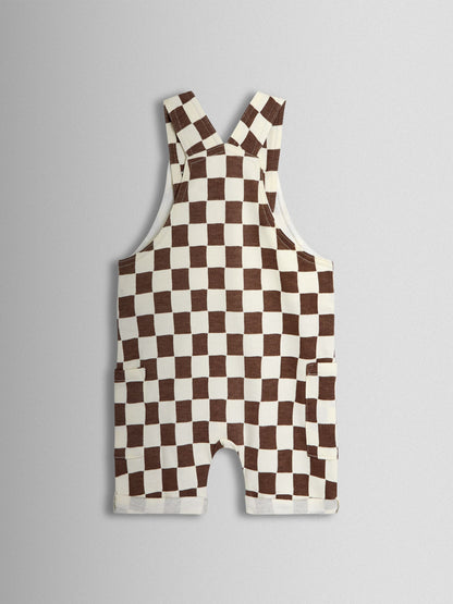 JoJo Maman Bébé Stone 2-Piece Checkerboard Dungarees & T-Shirt Set image 3
