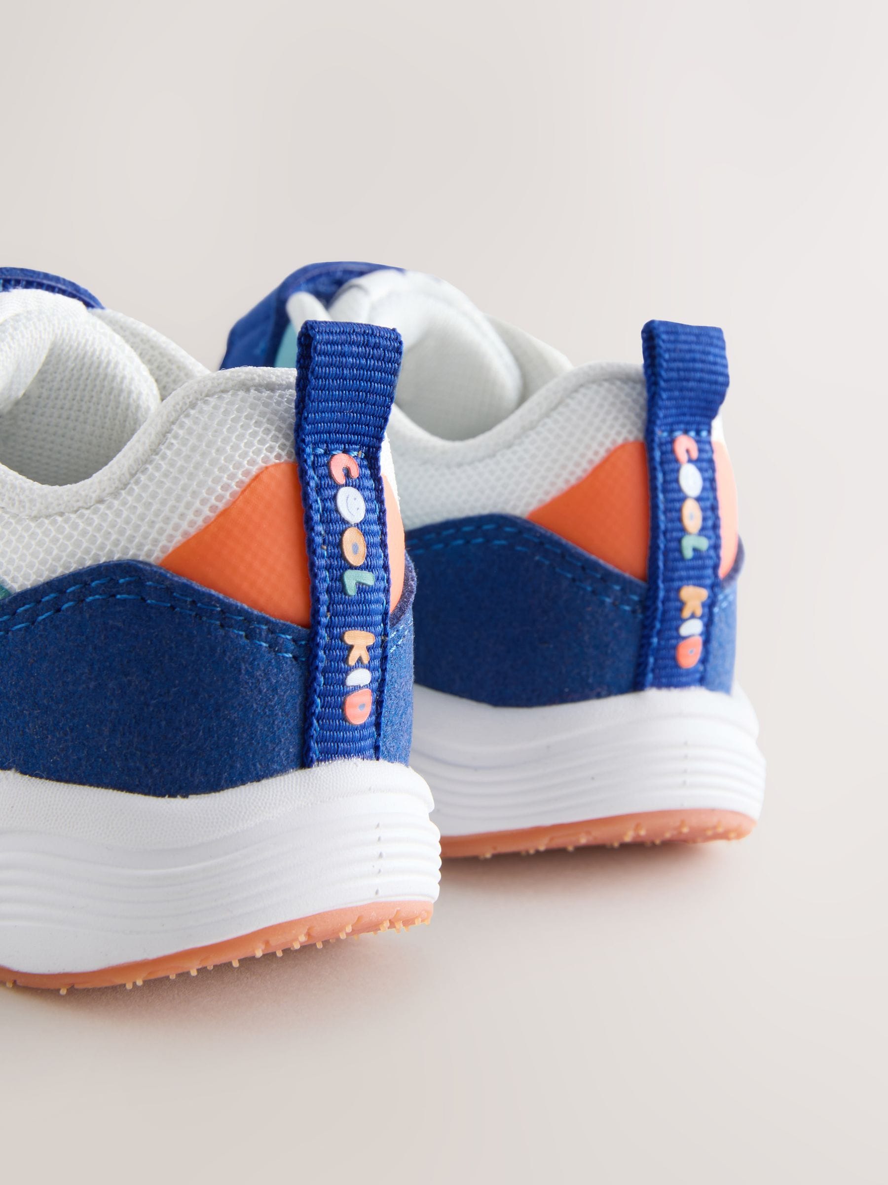 Blue Colourblock Touch Fastening First Walker Trainers image 5