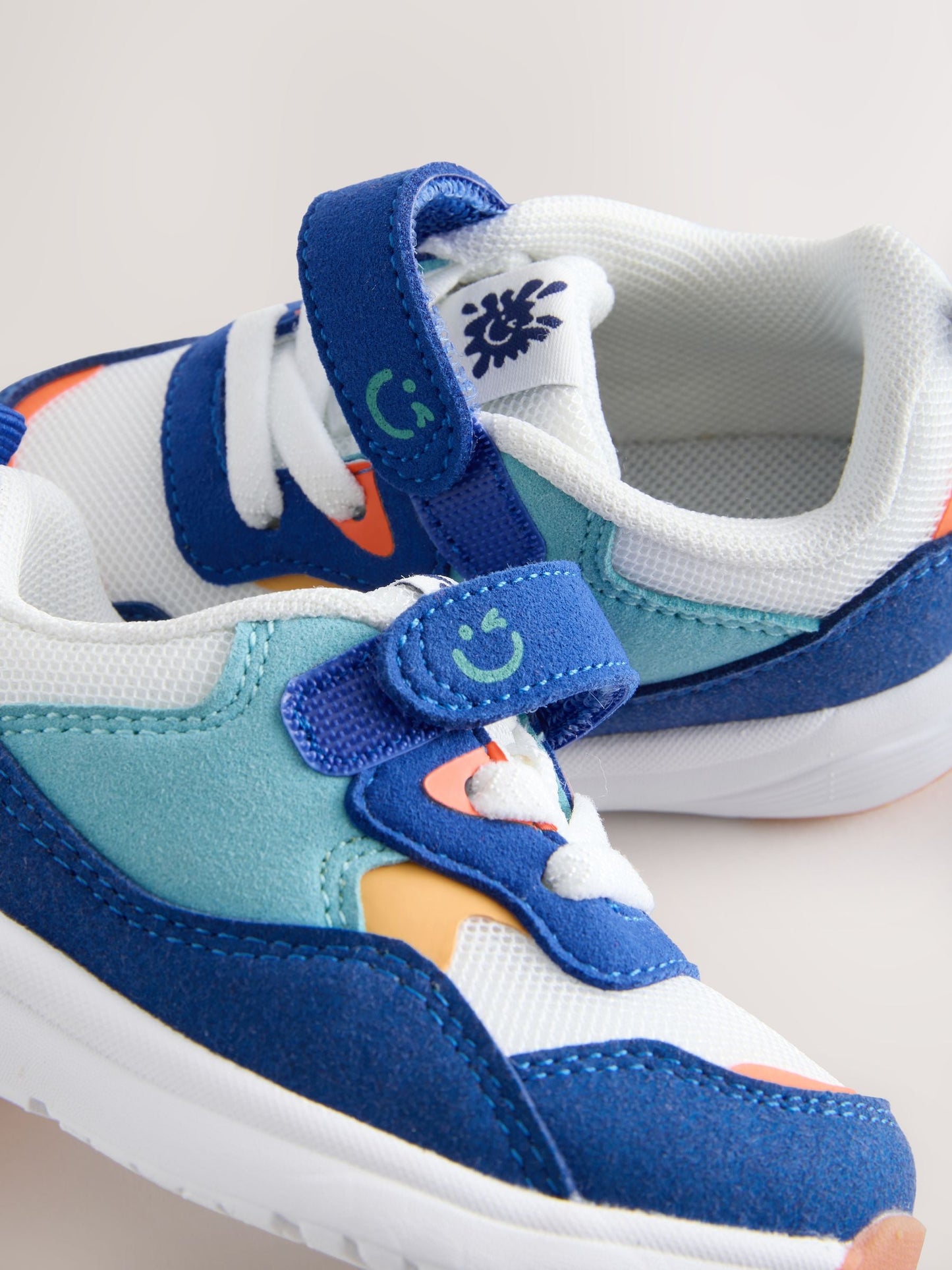 Blue Colourblock Touch Fastening First Walker Trainers image 6