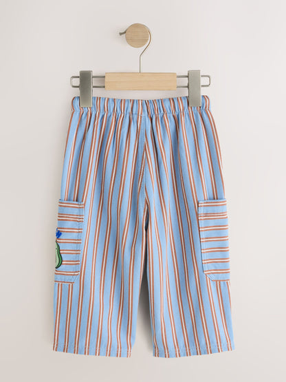 Blue/Rust Brunch Stripe Side Pocket Wide Trousers (3mths-7yrs) image 7