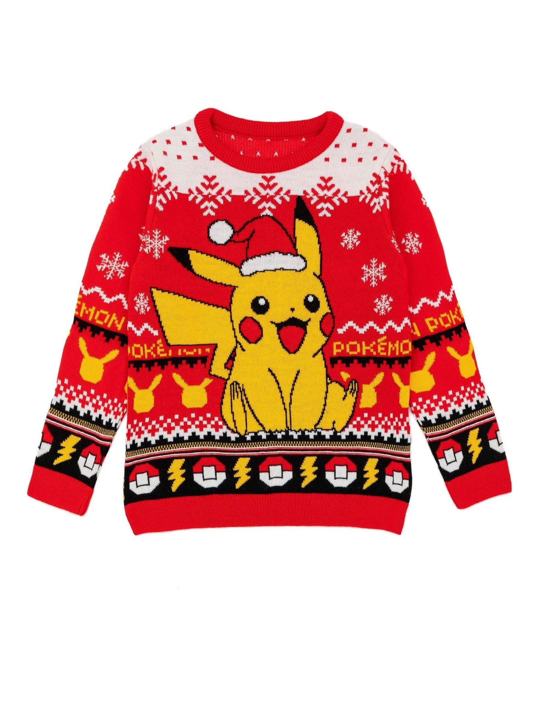 Dsiney Kidz - Vanilla Underground Red Pokemon Pikachu Knitted Christmas Jumper image 1