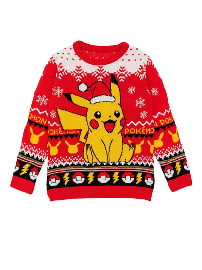 Dsiney Kidz - Vanilla Underground Red Pokemon Pikachu Knitted Christmas Jumper image 1