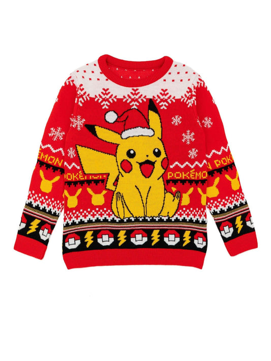 Dsiney Kidz - Vanilla Underground Red Pokemon Pikachu Knitted Christmas Jumper image 1