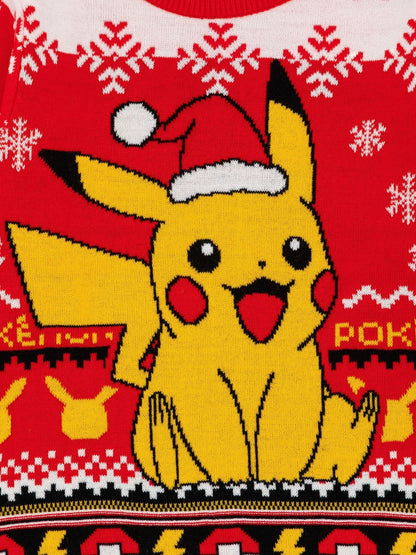 Dsiney Kidz - Vanilla Underground Red Pokemon Pikachu Knitted Christmas Jumper image 3