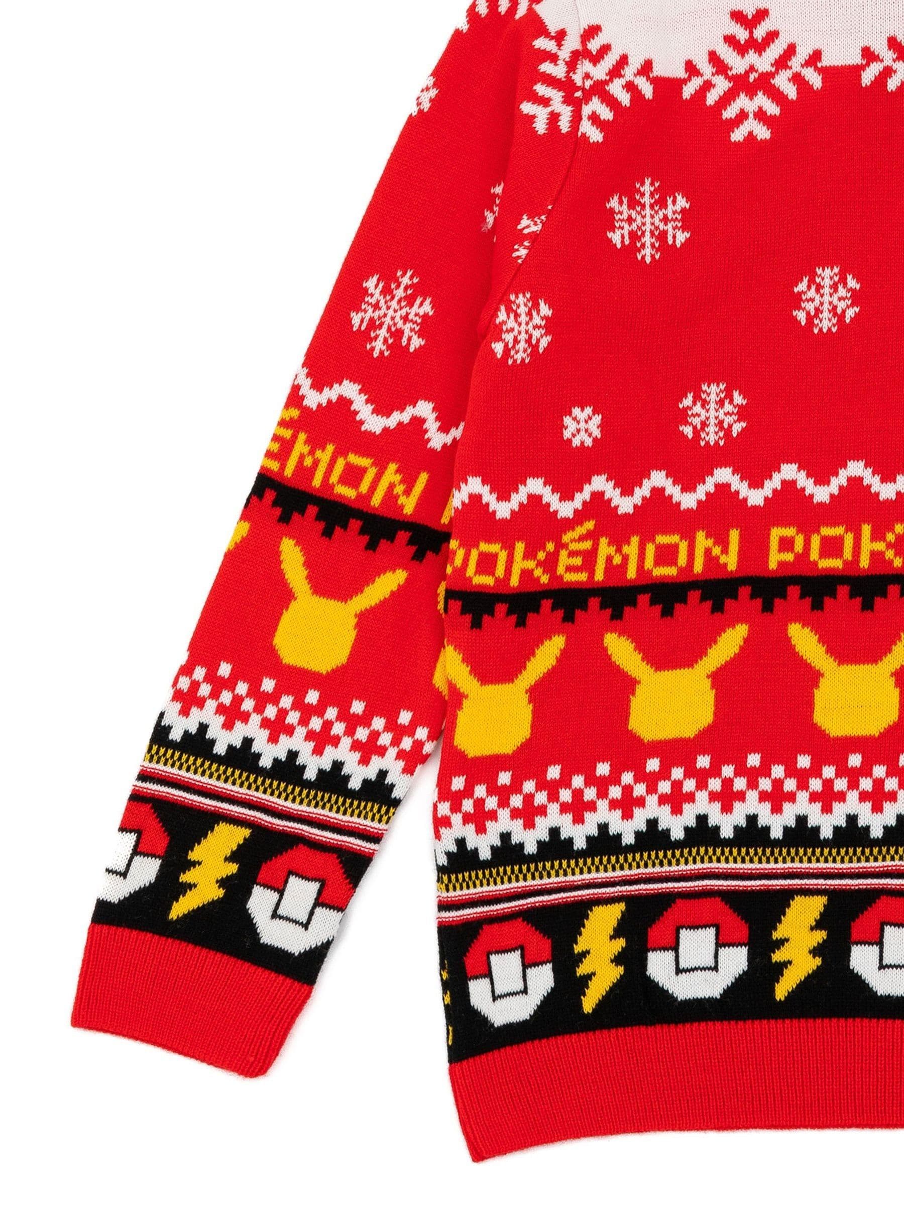 Dsiney Kidz - Vanilla Underground Red Pokemon Pikachu Knitted Christmas Jumper image 5