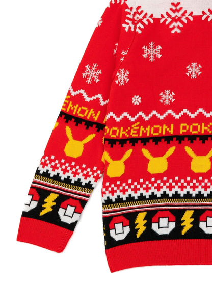 Dsiney Kidz - Vanilla Underground Red Pokemon Pikachu Knitted Christmas Jumper image 5
