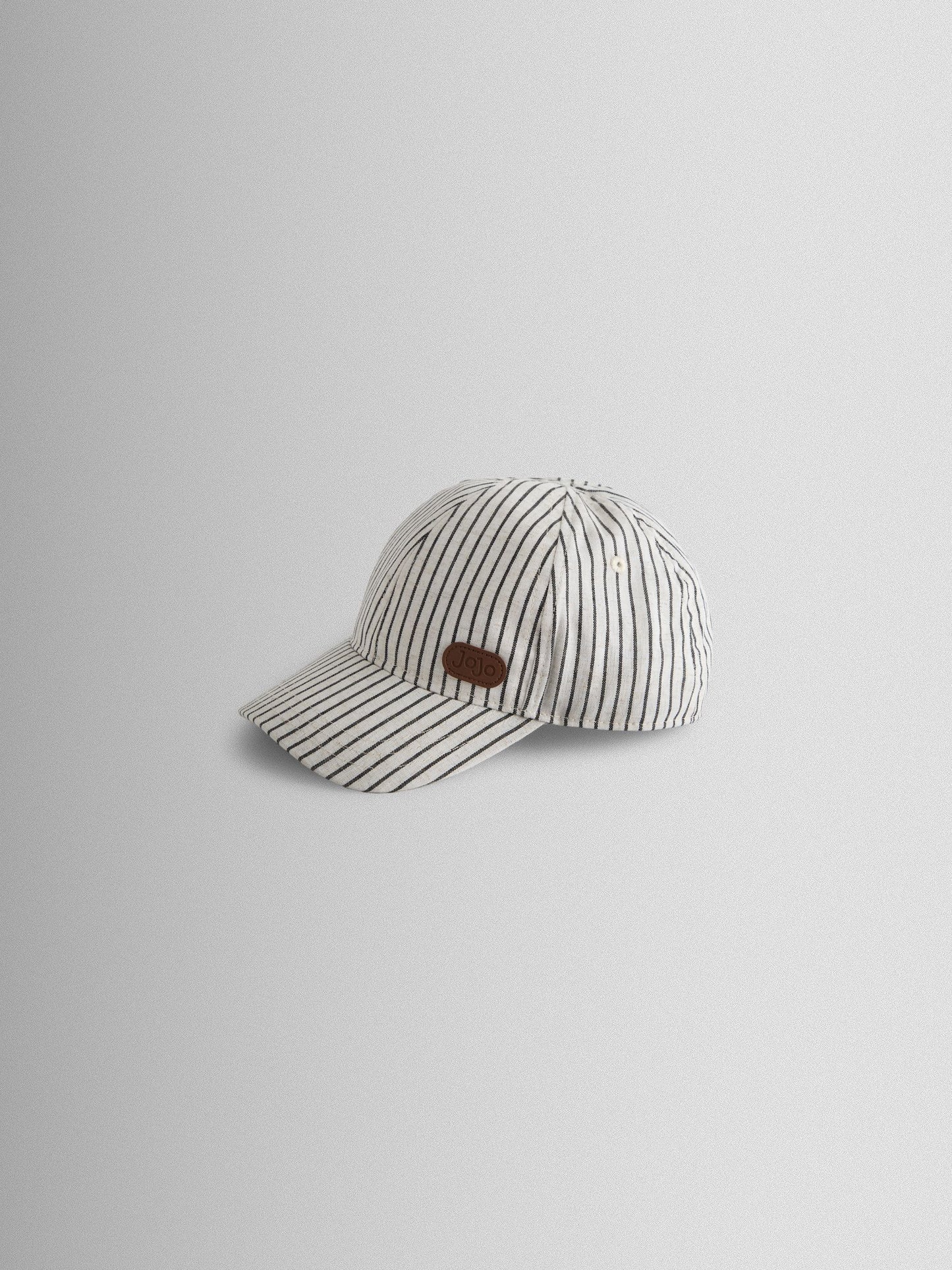 JoJo Maman Bébé Ecru Striped Embroidered Cap image 2