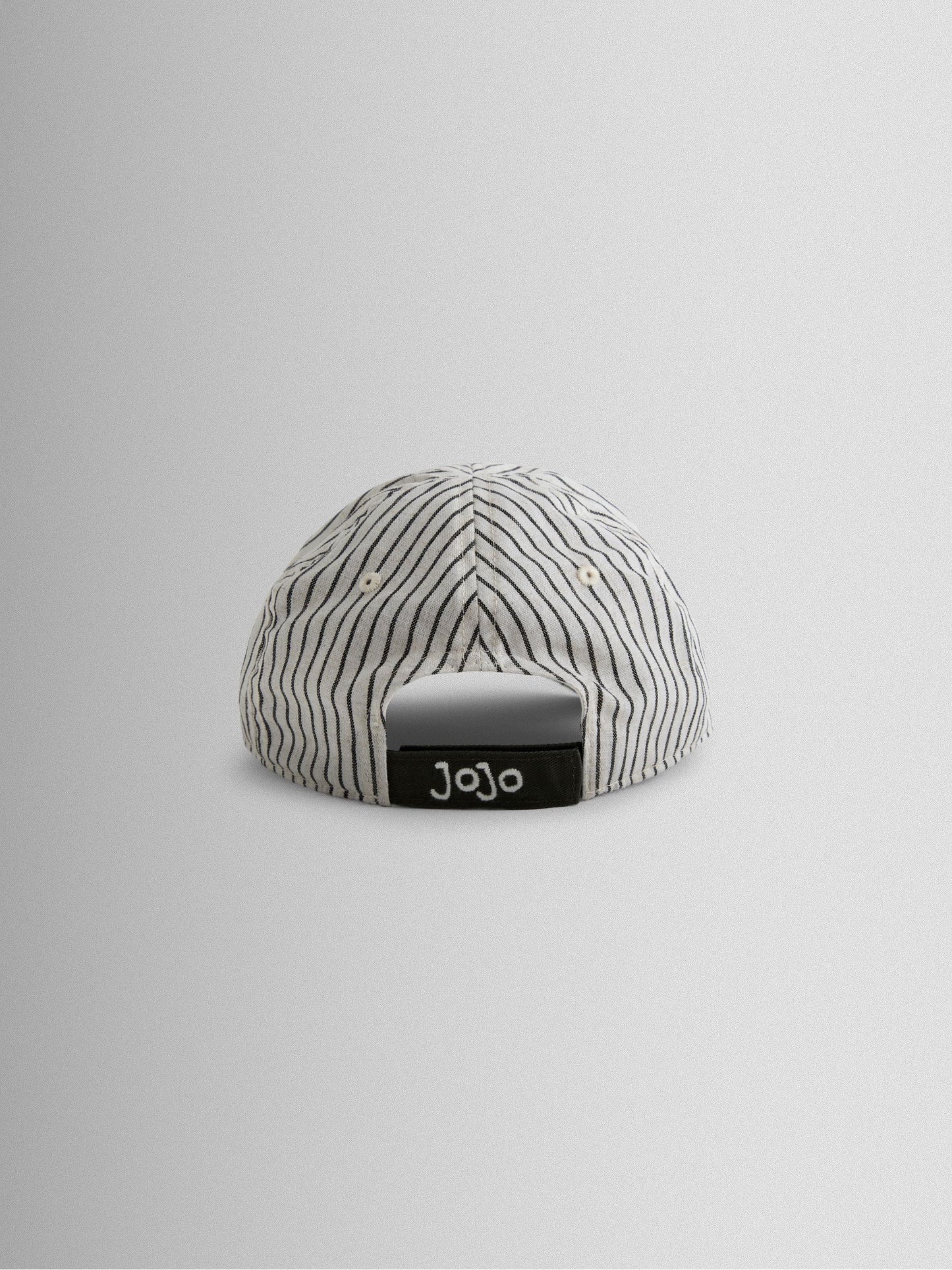 JoJo Maman Bébé Ecru Striped Embroidered Cap image 3