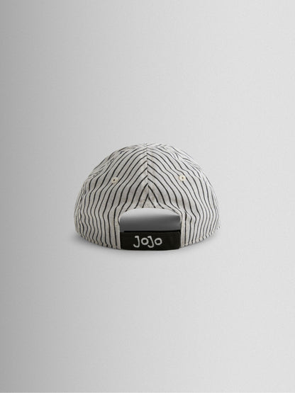 JoJo Maman Bébé Ecru Striped Embroidered Cap image 3