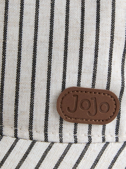 JoJo Maman Bébé Ecru Striped Embroidered Cap image 4