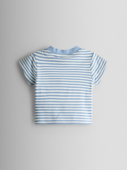 JoJo Maman Bébé Blue Fruit 2-Piece Slogan T-Shirt & Shorts Set image 3
