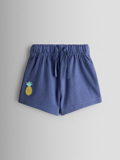 JoJo Maman Bébé Blue Fruit 2-Piece Slogan T-Shirt & Shorts Set image 4