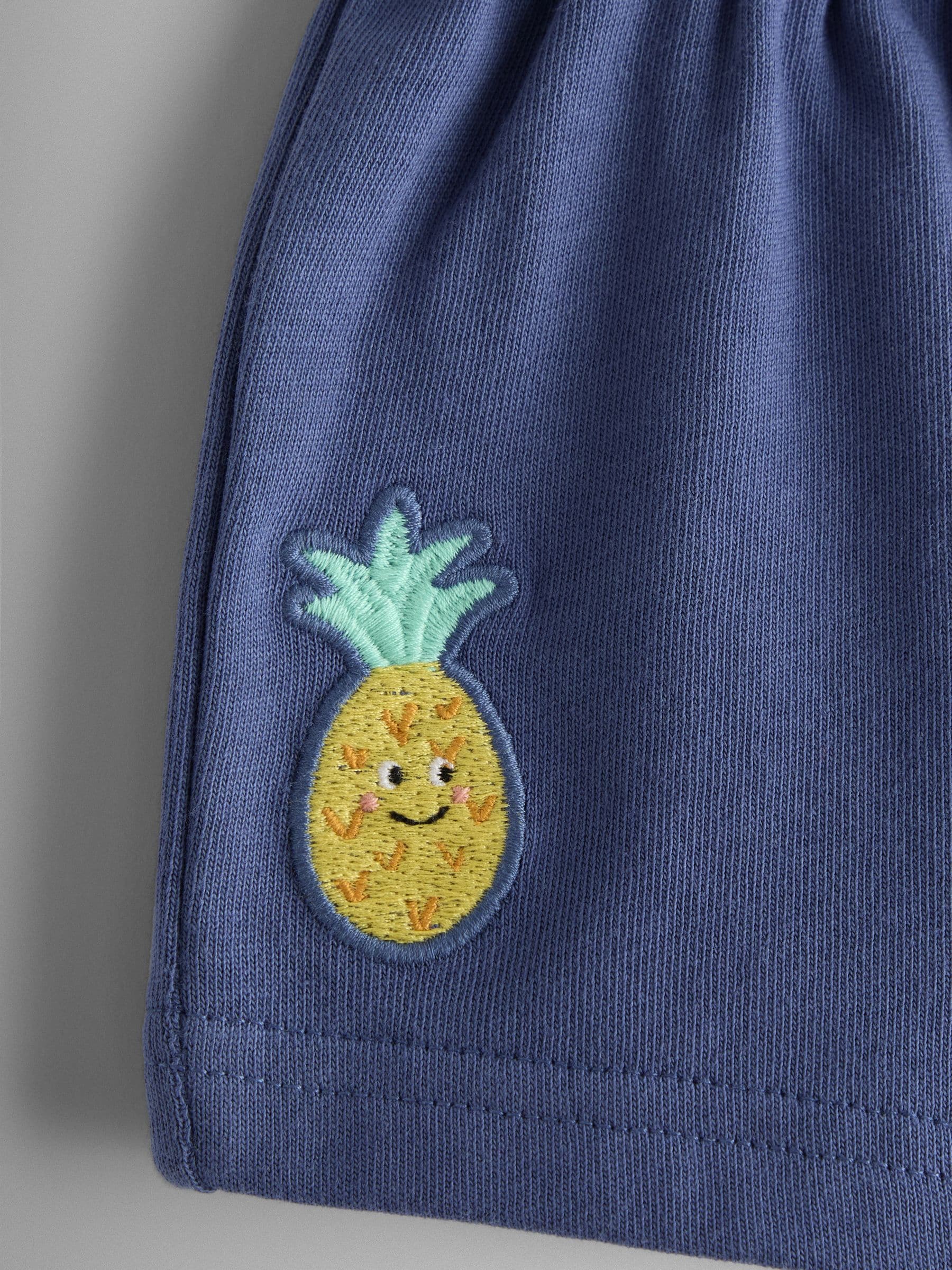 JoJo Maman Bébé Blue Fruit 2-Piece Slogan T-Shirt & Shorts Set image 7