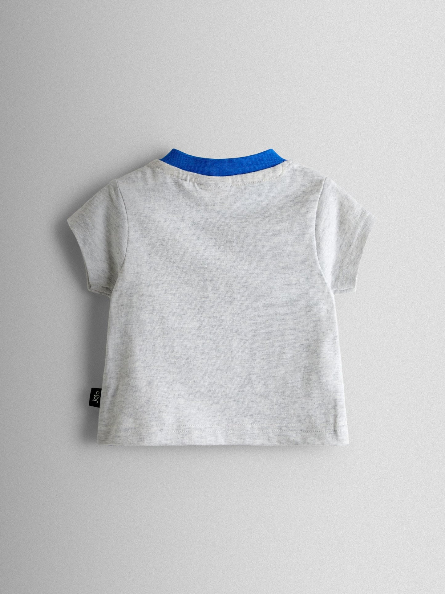 JoJo Maman Bébé Grey Marl 2-Piece Sporty T-Shirt & Shorts Set image 3