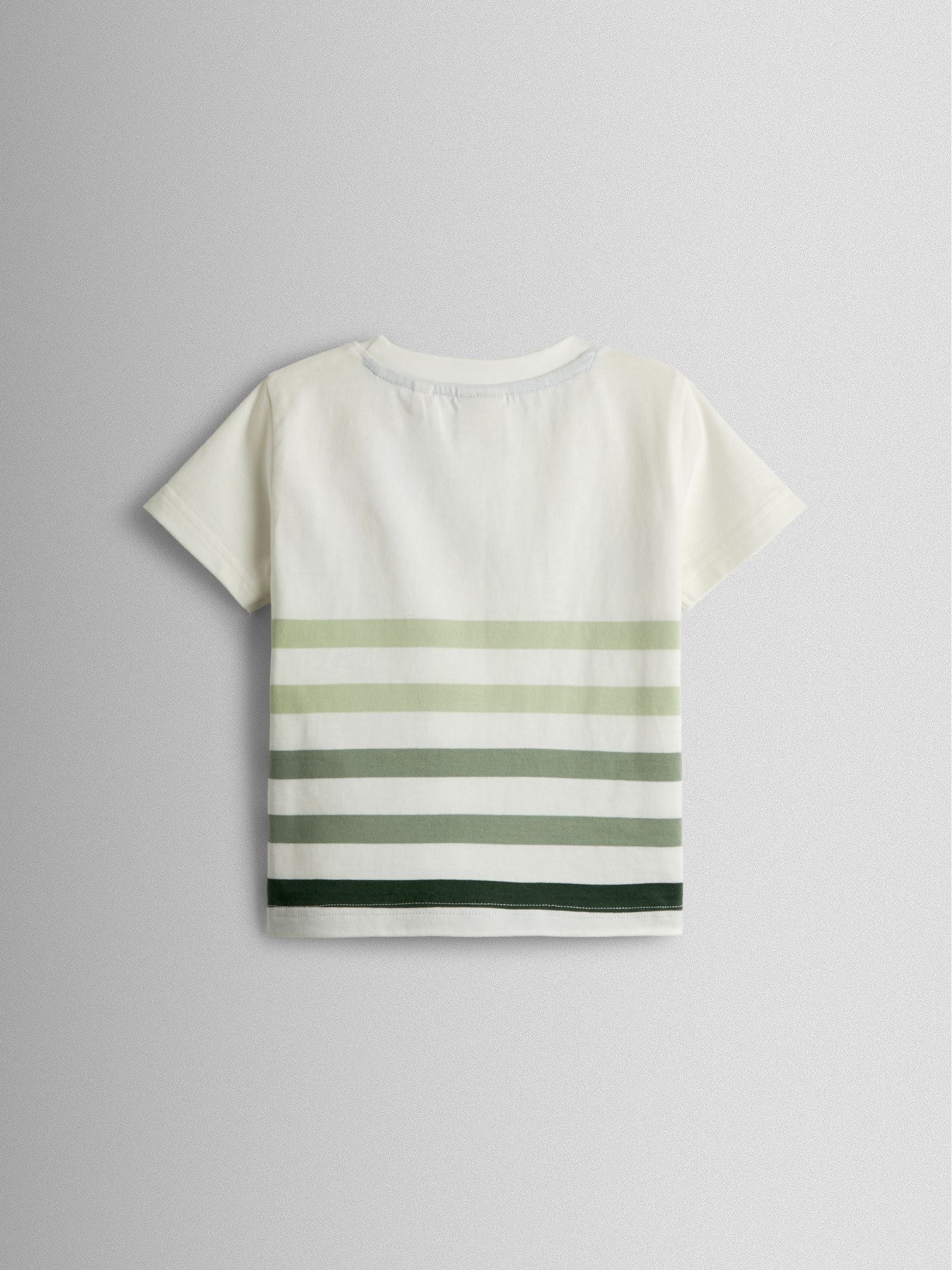Dsiney Kidz - JoJo Maman Bébé Natural & Khaki Green Tractor 2-Pack Appliqué & Printed T-Shirts image 4