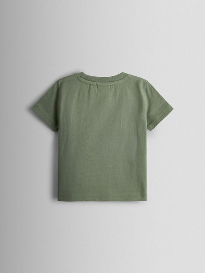 Dsiney Kidz - JoJo Maman Bébé Natural & Khaki Green Tractor 2-Pack Appliqué & Printed T-Shirts image 5
