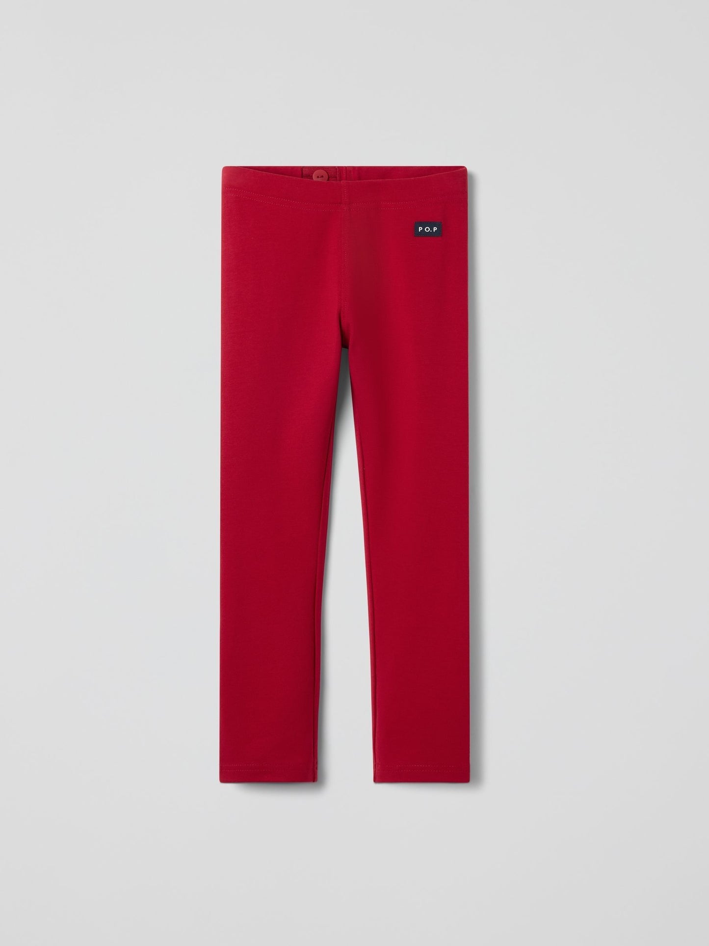 Polarn O. Pyret Red Cotton Plain Leggings image 1