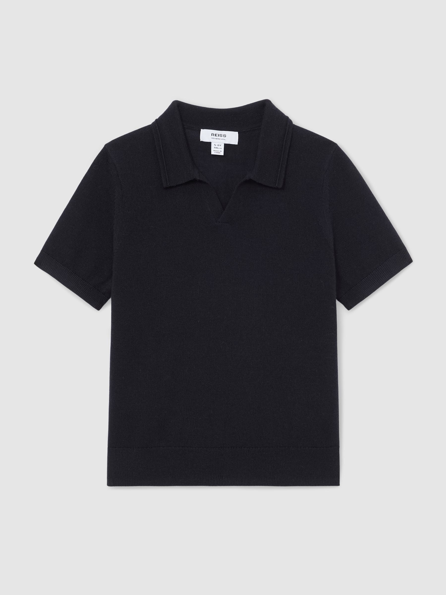Dsiney Kidz - Reiss Navy Duchie 9-13 yrs Wool Open-Collar Polo Shirt image 2